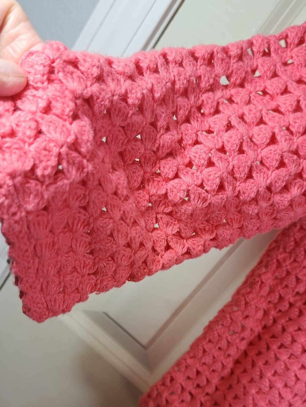 Casual Corner Coral Pink Crochet Cardigan - Picture 4 of 8